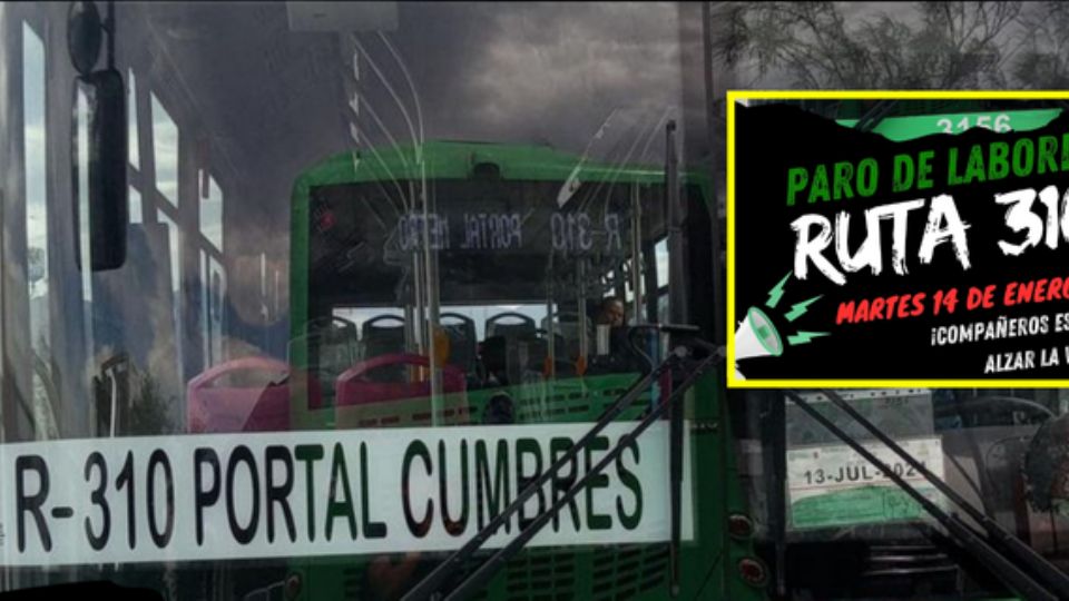 Anuncio de paro de labores en la Ruta 310 Portal Cumbres.