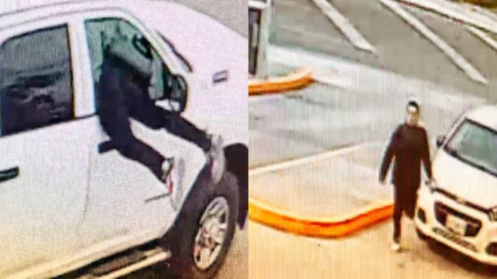 Hombre roba arma larga de vehículo oficial de seguridad en Monterrey