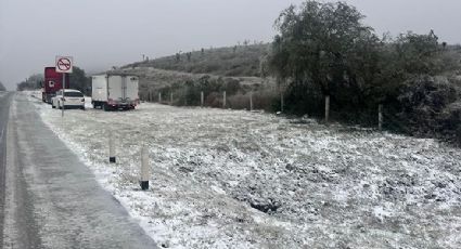 Cierran carretera Libre a Laredo en Salinas Victoria por presencia de hielo