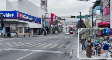 Helada ahuyenta a los transeúntes del centro de Monterrey