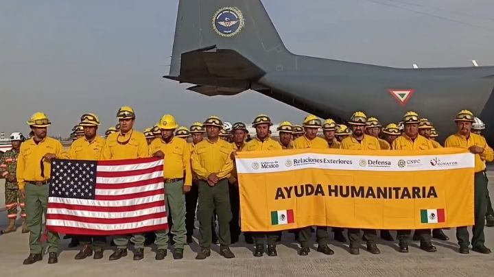 Regresa a México brigada que combatió incendios en California
