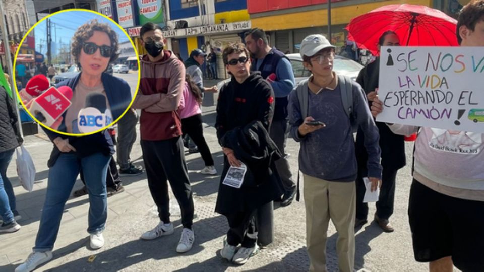 La exfuncionaria, Ximena Peredo, arribó a la manifestación de este sábado que organiza el colectivo “Alianza de Usuarios de Servicios Públicos y Financieros”, a las afueras del Mercado Juárez.