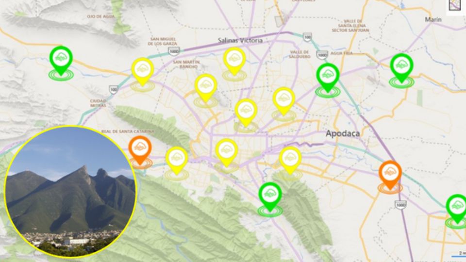 La calidad del aire amaneció este domingo de una manera variada, pues hay estaciones en amarillo, otras en verde y solo dos en naranja.