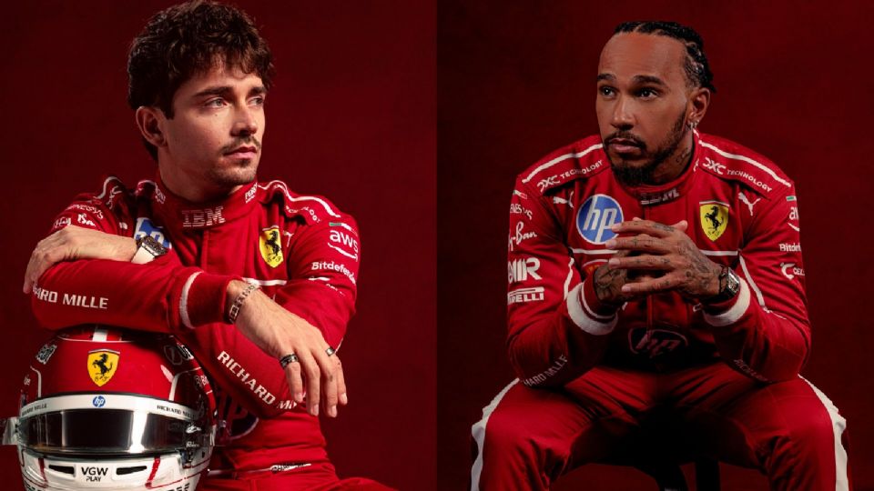 Ferrari presenta su nueva indumentaria de la mano de Hamilton y Leclerc