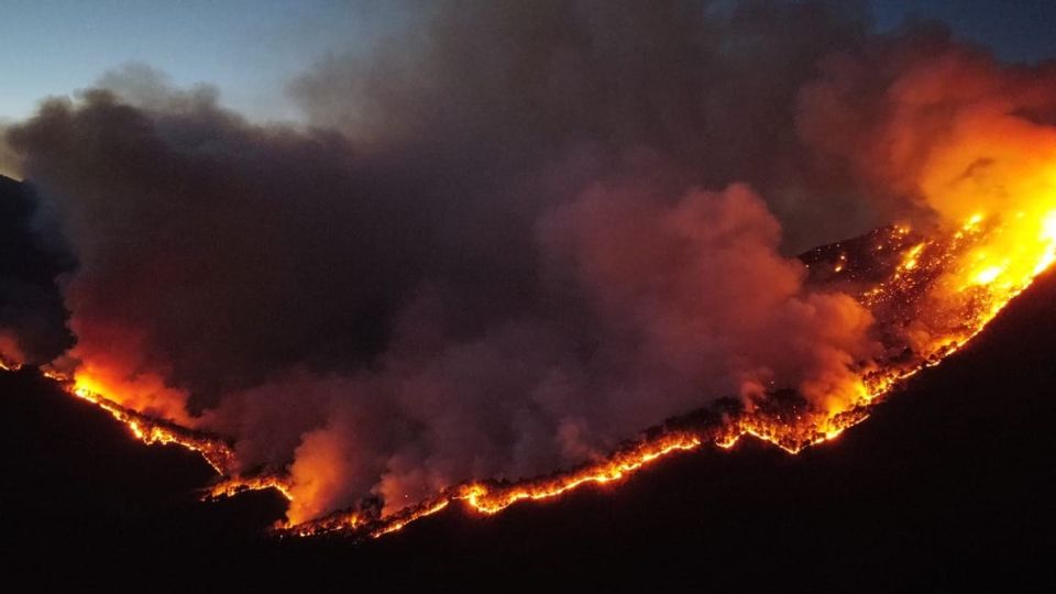 Incendio forestal ocurrido en el año 2022 en Potrero Redondo, Santiago | Facebook / Protección Civil Nuevo León