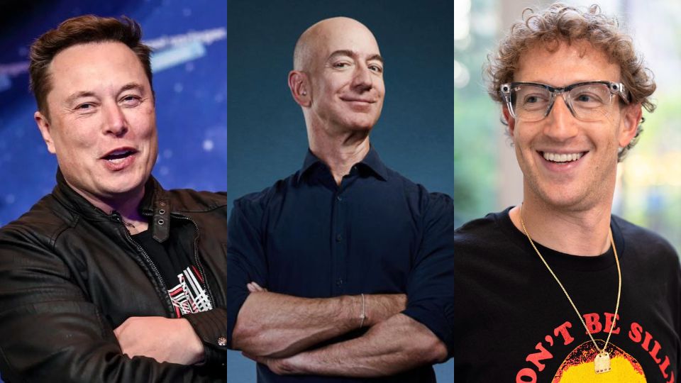 Elon Musk, Jeff Bezos y Mark Zuckerberg entre las personas más millonarias en este 2025