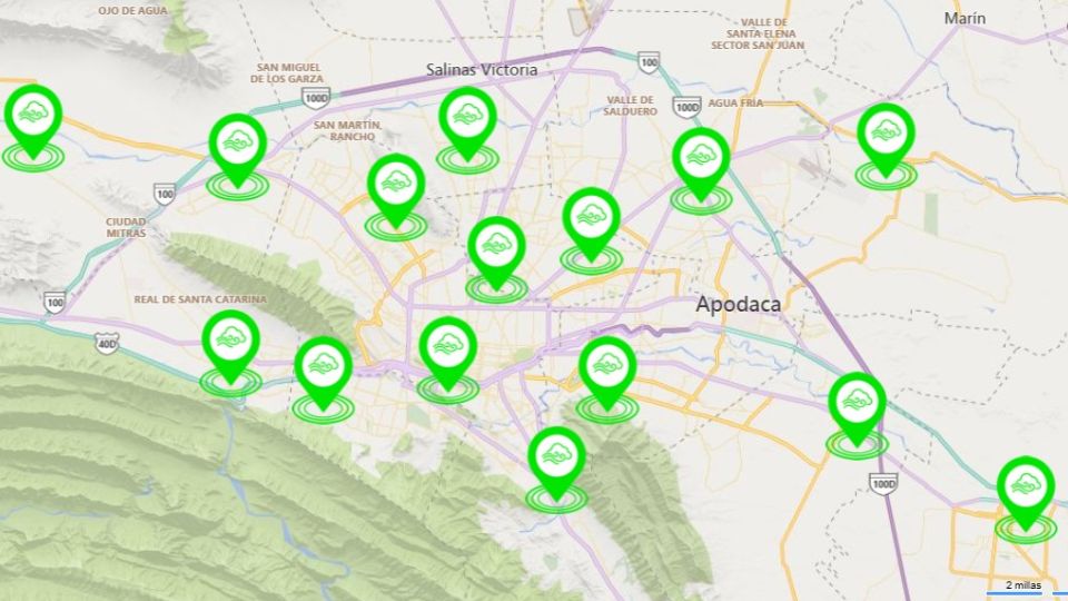 Estaciones de monitoreo ambiental en verde