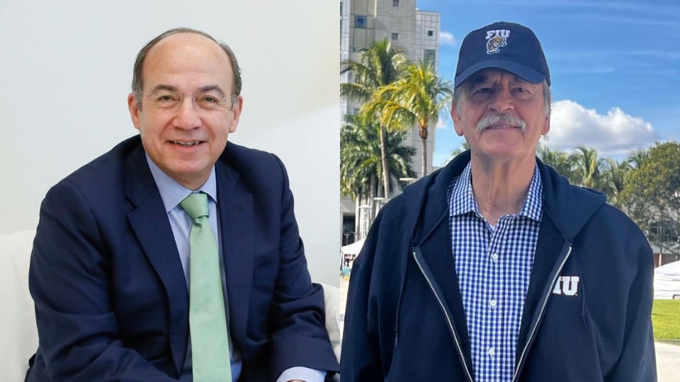 Felipe Calderón (izq.) y Vicente Fox, expresidentes de México
