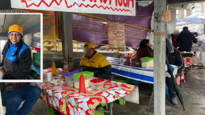 Doria Elia sufre de bajas ventas en su puesto de tacos tras frío en NL