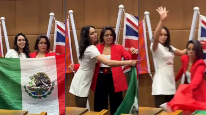 Elsa García genera polémica tras aventar la bandera de México