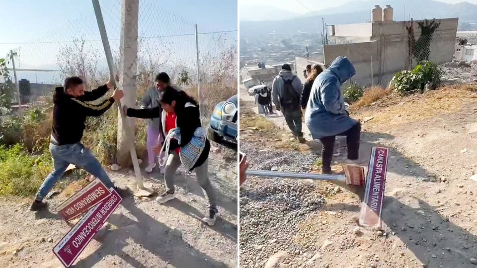 Vecinos destrozan los señalamientos con los nombres de las calles de su colonia