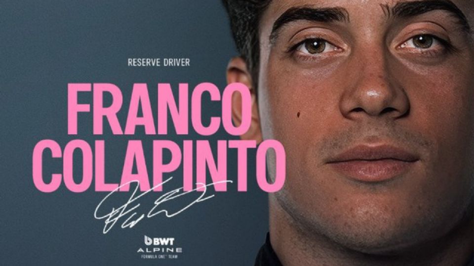 Franco Colapinto es nuevo piltoto de reserva de Alpine en la F1