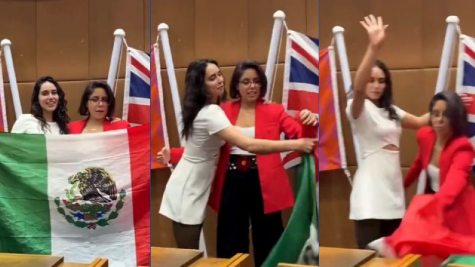 Elsa García genera polémica tras aventar la bandera de México