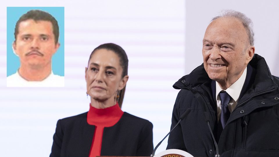 Fiscal Alejandro Gertz Manero junto a Claudia Sheinbaum, presidenta de México