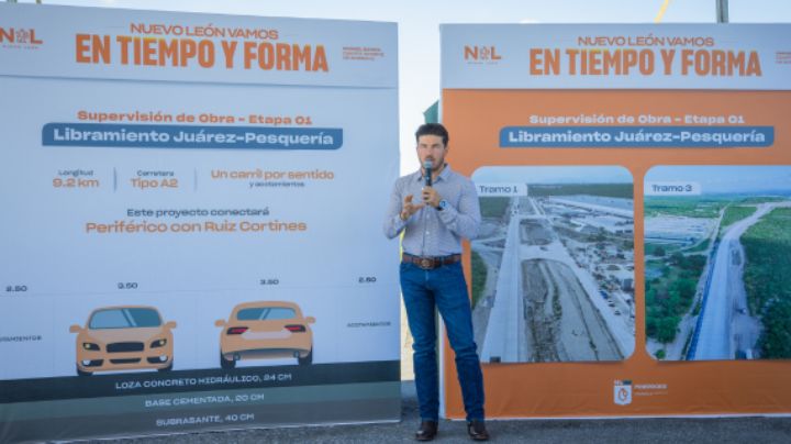 Obra libramiento Juárez - Pesquería presenta 90% de avance: Estado