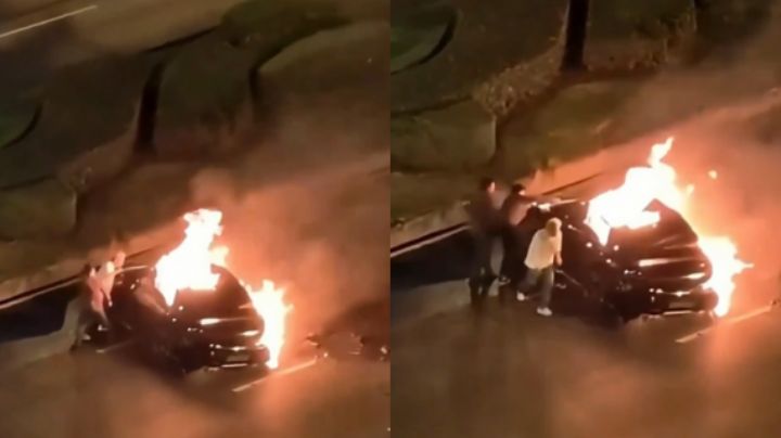 Muere hombre al quedarse atrapado en su auto Xiaomi en llamas, en China