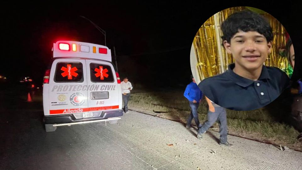 Menor de edad sufre accidente de moto en Allende  | Facebook / Seguridad Pública Allende NL  
