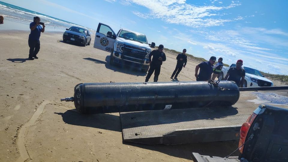 Tanque de propulsión hallado en Playa Bagdad | Facebook / Conibio Global