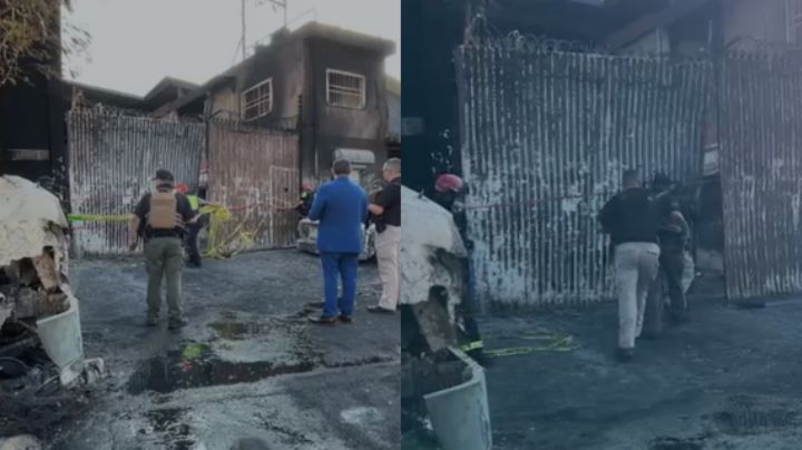 Ministeriales catean taller incendiado en Santa Catarina