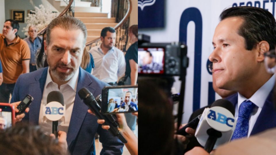 Adrián de la Garza, alcalde de Monterrey, y Daniel Carrillo, alcalde de San Nicolás.