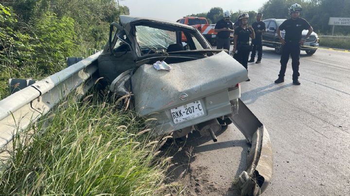 Accidente en carretera a San Bartolo en Cadereyta deja tres muertos y cuatro lesionados