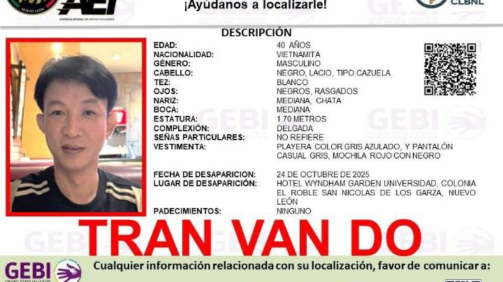 Reportan desaparición de vietnamita en San Nicolás