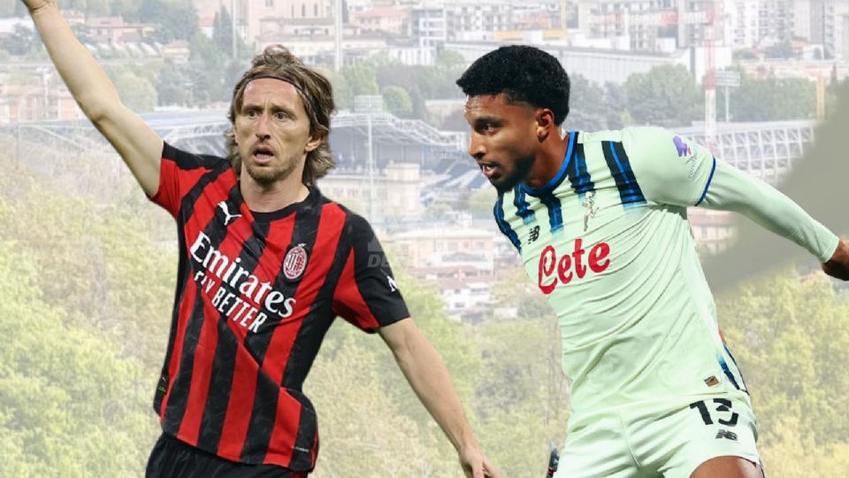 Santiago Giménez durante el calentamiento previo en el Gewiss Stadium