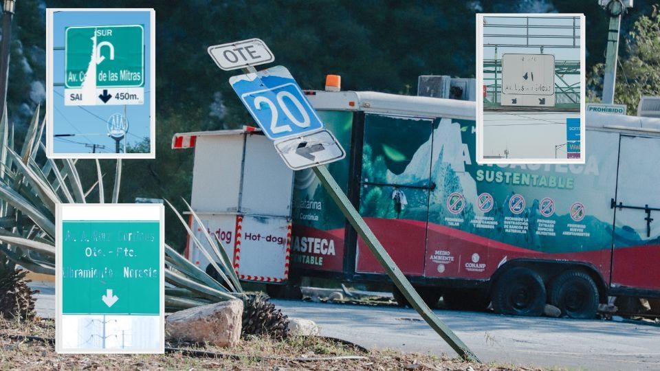 Señalamientos para arterias importantes de la metrópoli como Constitución y Ruiz Cortines son difíciles de leer por su deterioro.