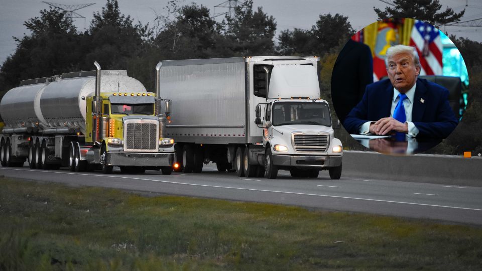 El presidente de Estados Unidos anunció el nuevo impuesto a los camiones de carga.