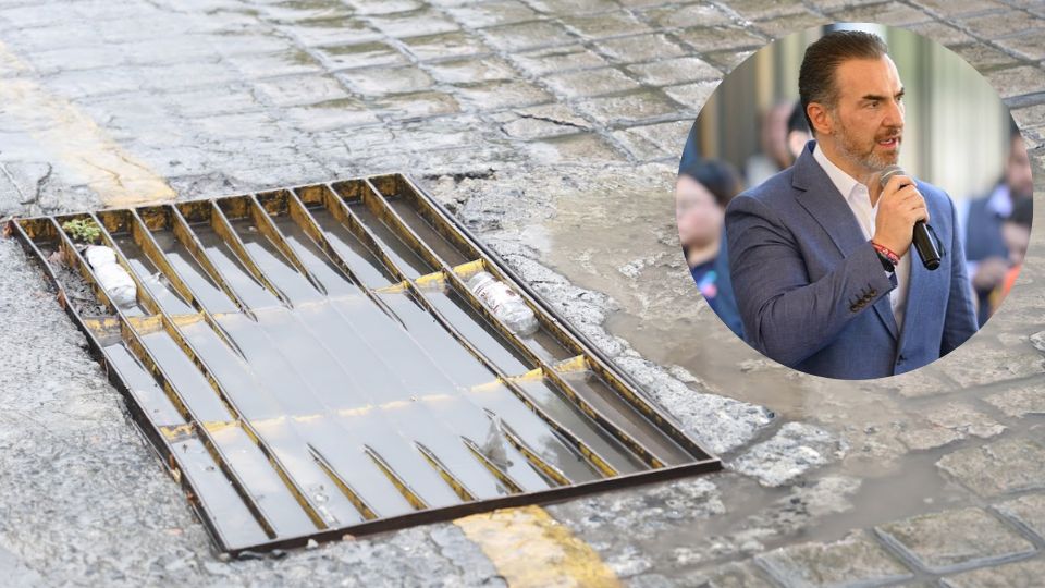 Alcantarilla obstruida en Monterrey