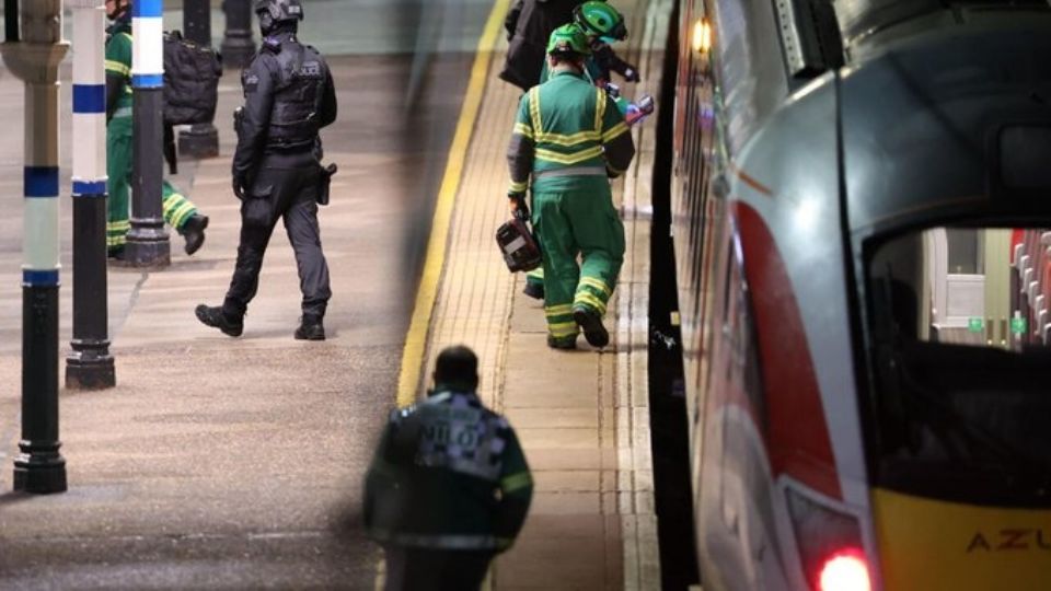 Elementos policiacos rodearon el tren donde tuvo lugar la agresión.