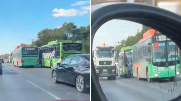 ‘Se va a bajar’: Captan conflicto entre choferes en Monterrey; se iban cerrando el paso