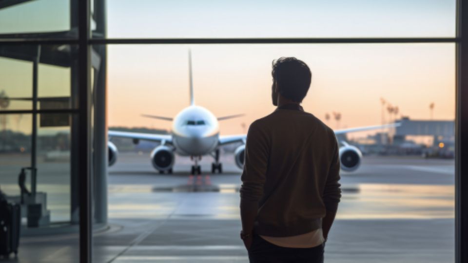 En espera en el aeropuerto.