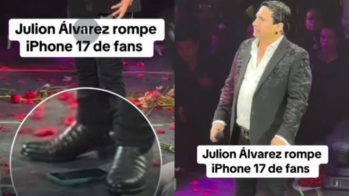 Video: Julión Álvarez causa polémica al romper el celular de un fan en pleno concierto
