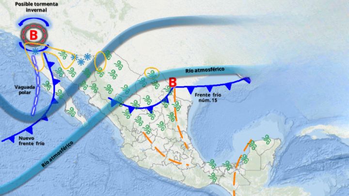 Llegará la primera tormenta invernal a México: Estos serán los estados afectados