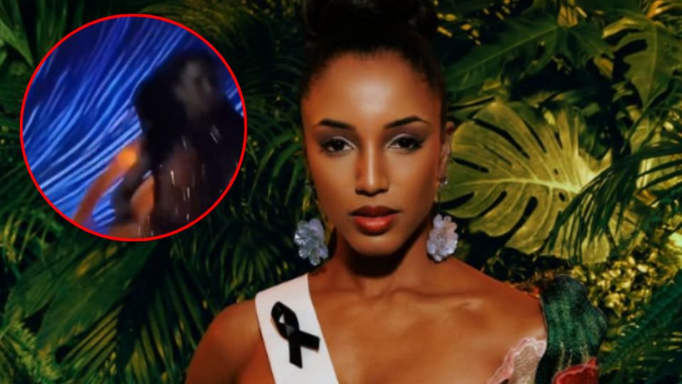 Miss Jamaica sufrió una aparatosa caída durante la preliminar.