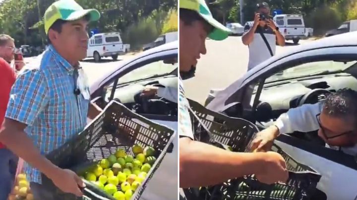 Agricultores regalan fruta a automovilistas durante bloqueos en Guerrero