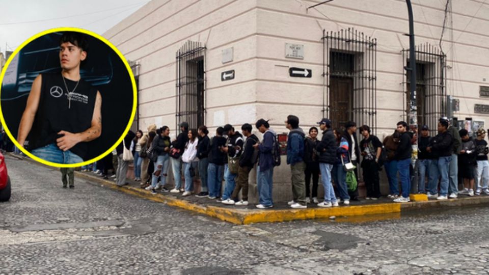 Fila para la compra de merch oficial de NSQK.