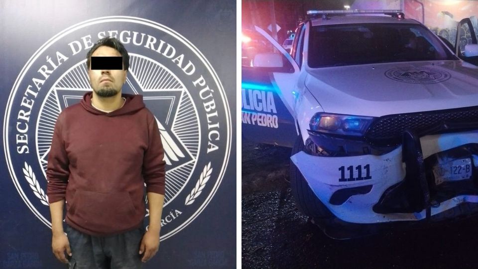 Hombre detenido en San Pedro por chocar patrullas y arrollar a un elemento vial