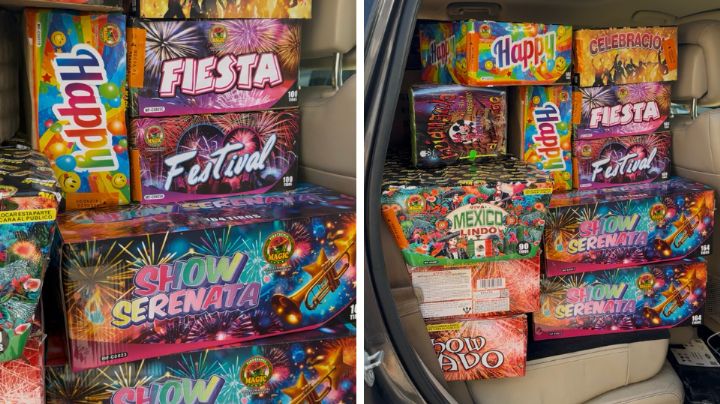 Policía de Apodaca asegura cajas de pirotecnia y detiene a hombre