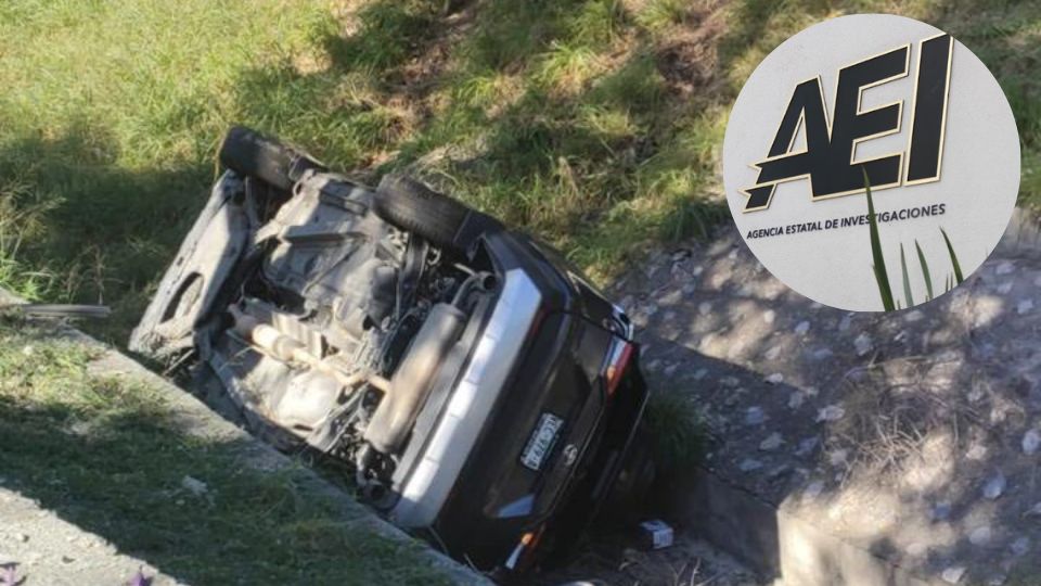 Camioneta de la mujer fue hallada volcada en un canalón | Facebook / Protección Civil de Nuevo León