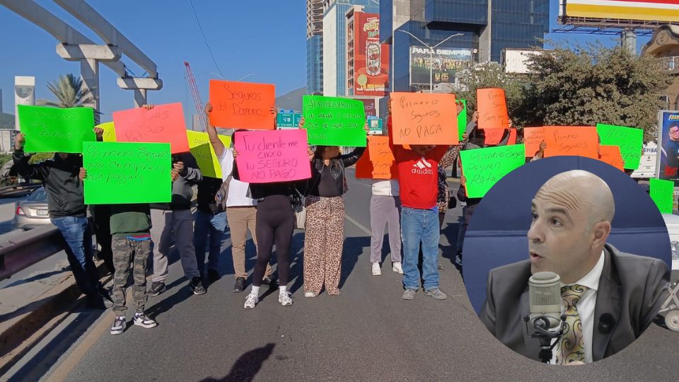 Personas armas bloqueo en avenida Constitución
