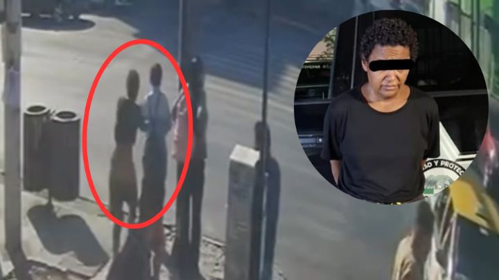 Detienen a mujer que agredía a peatones en el centro de Monterrey