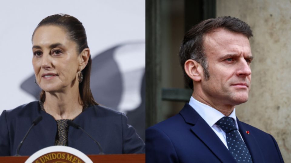 Claudia Sheinbaum y Emmanuel Macron.