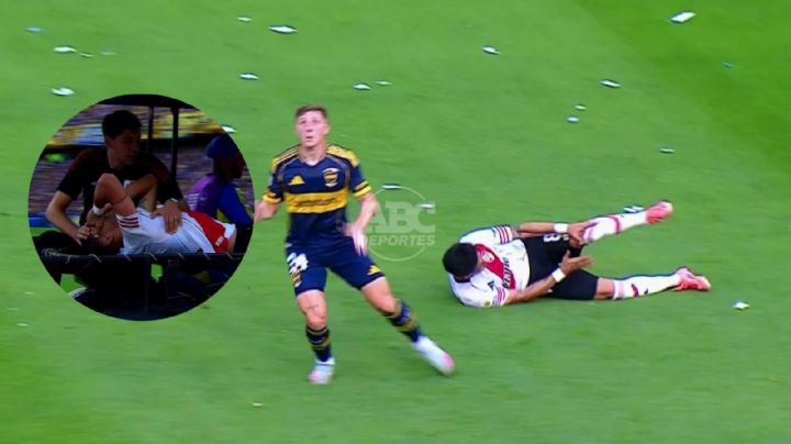 Maxi Meza, ex de Rayados, sale entre lágrima del Boca vs. River por lesión