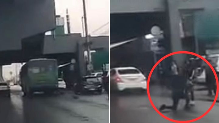 Video: Mujer cae y es arrastrada por camión sobre avenida Aztlán en Monterrey