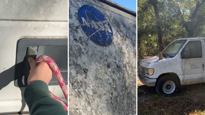 Joven halla camioneta de la NASA abandonada en las profundidades de un bosque