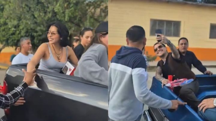 Christian Nodal y Ángela Aguilar encienden las críticas tras repartir juguetes en Zacatecas