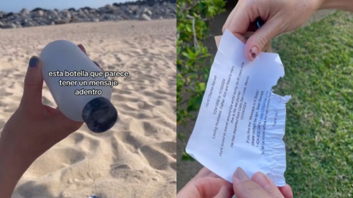 Mujer encuentra una botella en la playa con cenizas y una emotiva carta de despedida