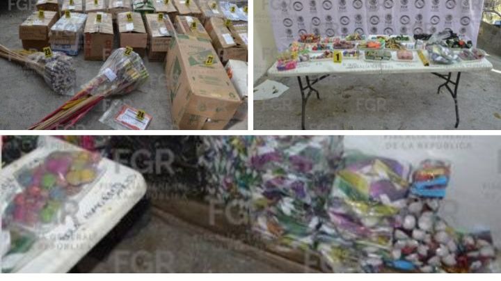 FGR decomisa más de 300 kilos de pirotecnia tras cateo en Monterrey